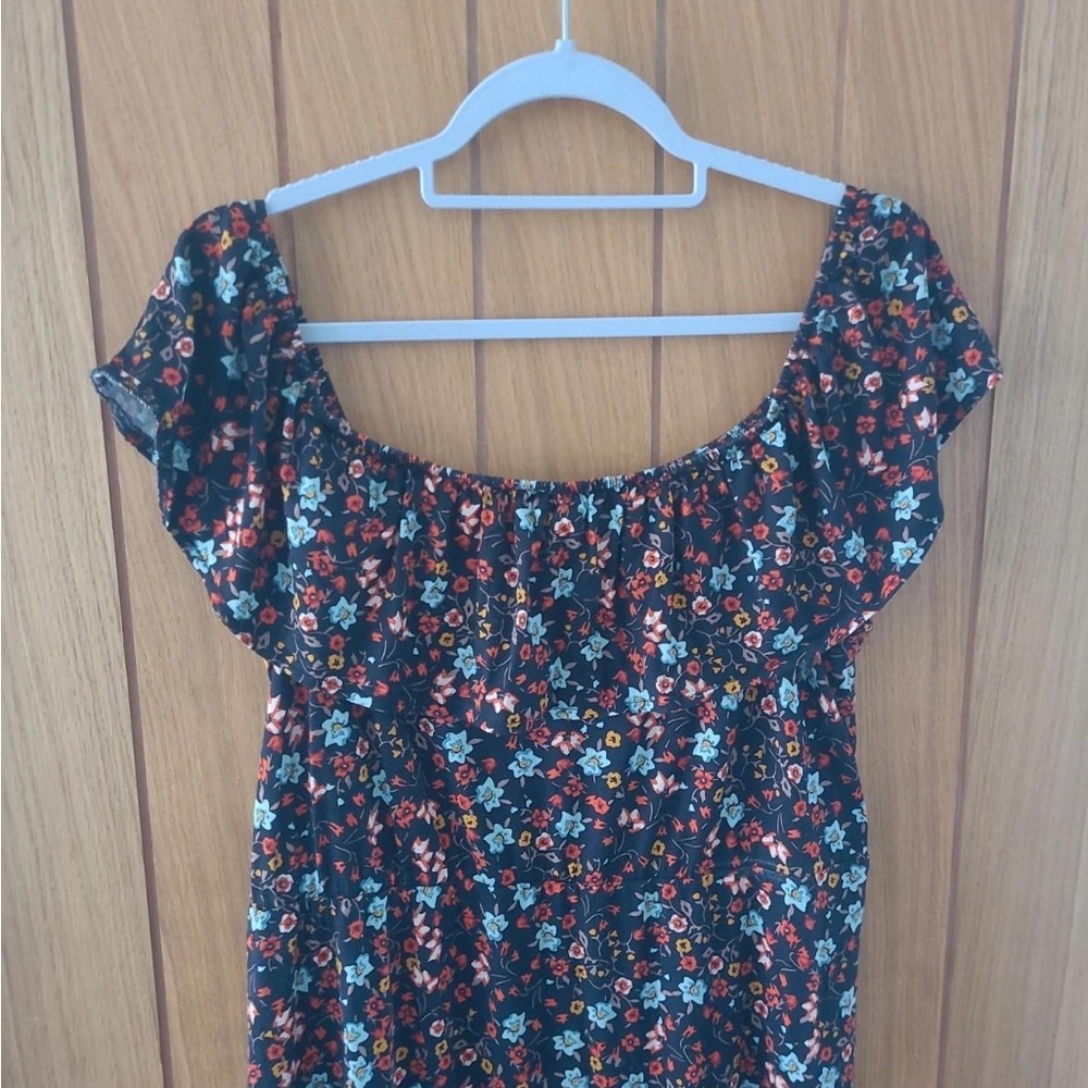 Pink and Red Ruffled Off-Shoulder Sundress - Picture 2 of 3